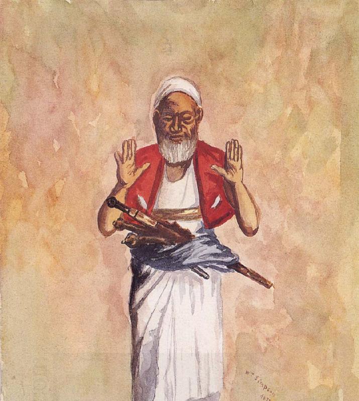 William Simpson A Muslim with Raised Hands oil painting picture